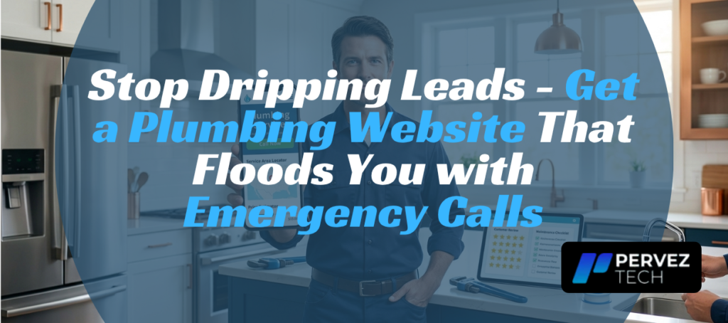 Reliable plumber reviewing a responsive service website with call buttons, price estimators, and five-star reviews on a smartphone in a modern kitchen.