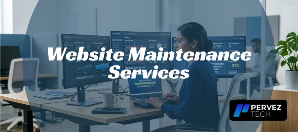 Website maintenance services including updates, security, backups, and performance optimization.